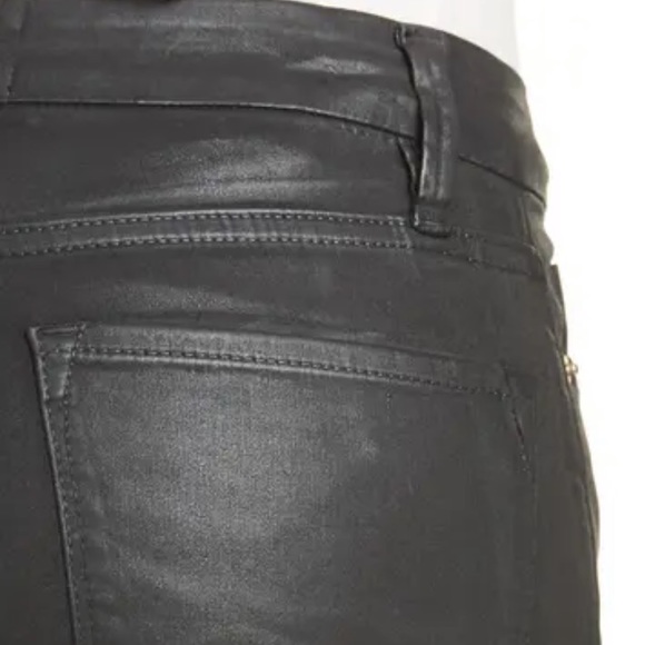 NWT Frame Black Coated Leather Like Jeans - Picture 3 of 6